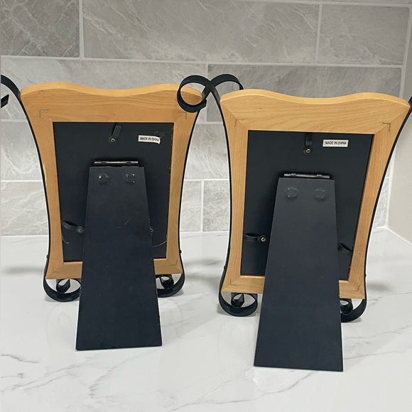 Pair of 4x6 photo frames wood & metal EUC! - Picture 3 of 7